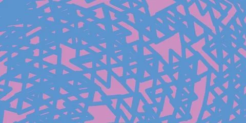 Blue triangular line pattern on pink background. イラスト素材