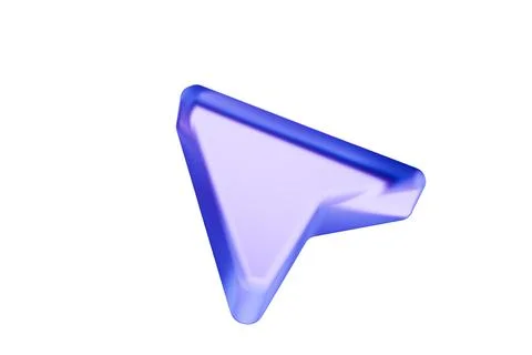 Blue triangular object on white background Stock Illustration
