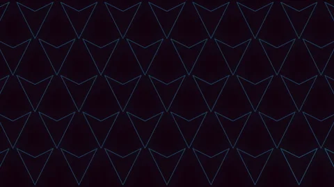 Blue triangular pattern floating on black background Stock Footage 251972392