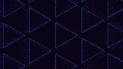 Blue triangular symmetry intricate pattern of interlocking triangles Stock Footage 275581142