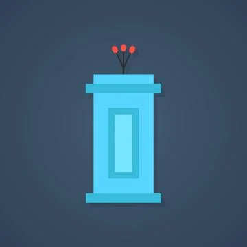 Blue tribune icon with shadow Stock Illustration