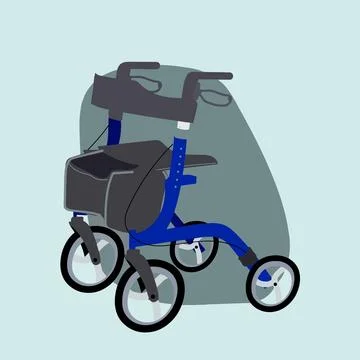 Blue tricycle on a blue background. Vector illustration in flat style. Stock Illustration
