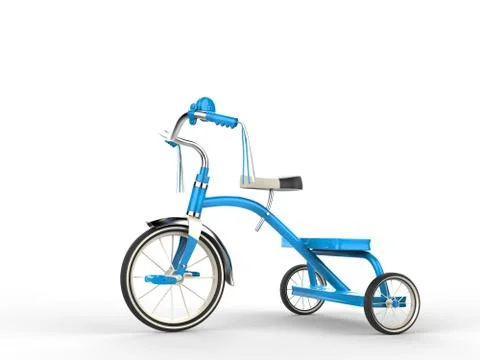 Blue tricycle - side view Stock Illustration