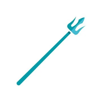 Blue trident icon representing power and mythology Stock Illustration