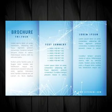 Blue trifold vector brochure design Stock Illustration