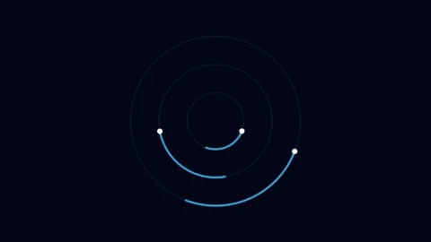 Blue Triple Orbit Loading Screen Infinite Loop Stock Footage 341362581