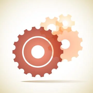 Blue trnsparent cogs (gears) on white background Stock Illustration