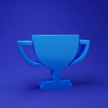 Blue Trophy cup icon isolated on blue background. Award symbol. Champion cu.. Stock Illustration