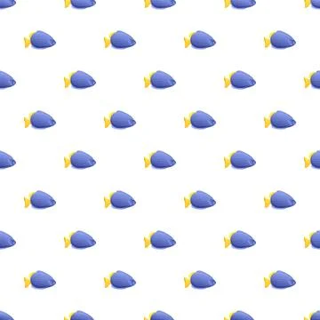 Blue tropical fish creating seamless repeating pattern Stock Illustration