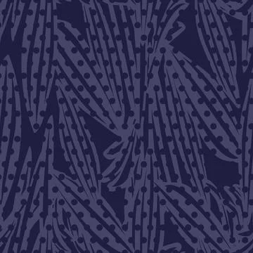 Blue Tropical Leaf Seamless Pattern Design Stock Illustration