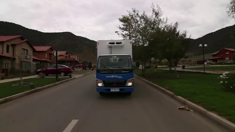 Blue truck Stock Footage 77050799