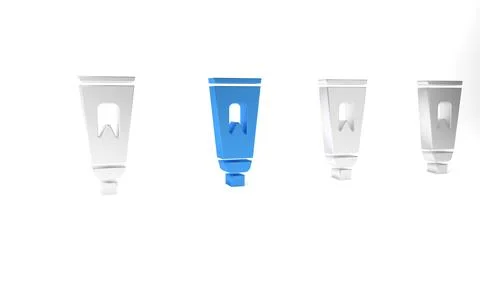 Blue Tube of toothpaste icon isolated on white background. Minimalism conce.. Stock Illustration