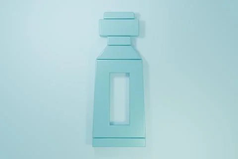 Blue Tube of toothpaste icon isolated on blue background. Minimalism concep.. Stock Illustration