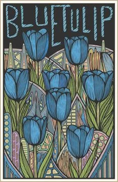 Blue Tulip Illustrazione stock