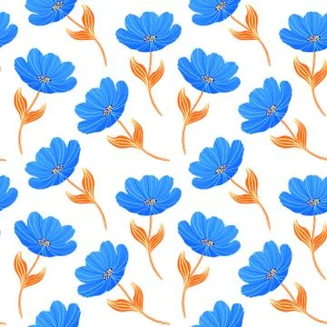 Blue tulips on white background. Stock-Illustration