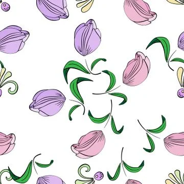 Blue tulips on a white background. Stock Illustration