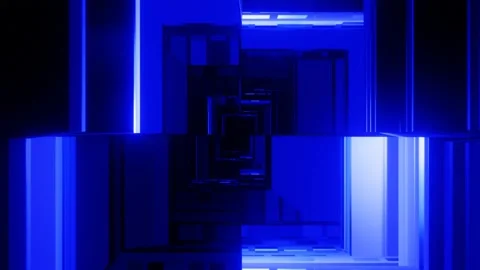 Blue Tunnel Background VJ Loop Video stock 234384372