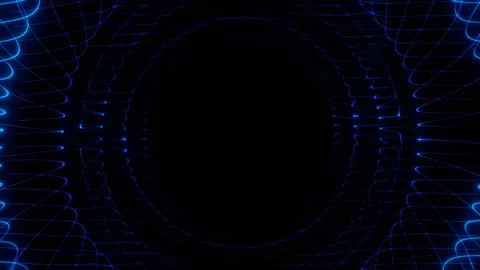 Blue tunnel grid Stock Illustration