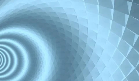 Blue tunnel with pyramidal surface Stock Illustration