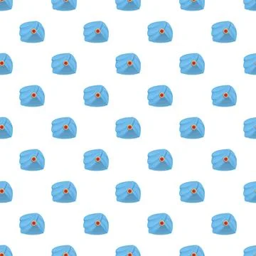 Blue turban seamless pattern on white background イラスト素材