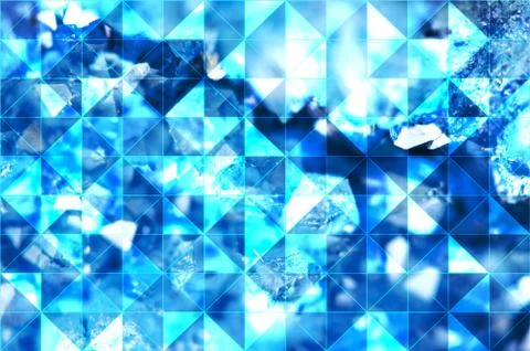 Blue turquoise abstract polygonal background of isosceles triangles. Stock Illustration