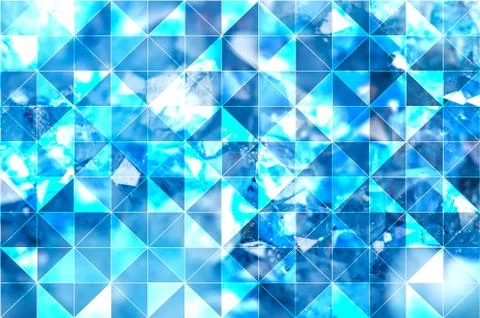 Blue turquoise abstract polygonal background of isosceles triangles. Stock Illustration