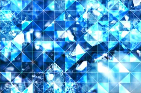 Blue turquoise abstract polygonal background of isosceles triangles. Stock Illustration