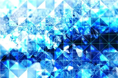 Blue turquoise abstract polygonal background of isosceles triangles. Stock Illustration