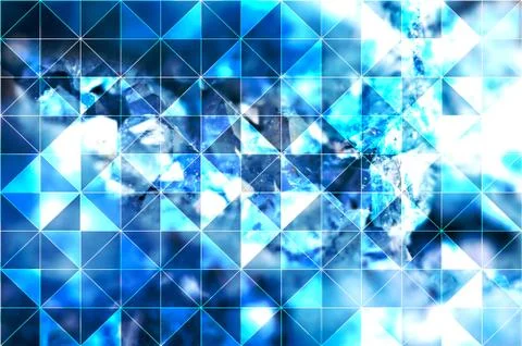Blue turquoise abstract polygonal background of isosceles triangles. イラスト素材
