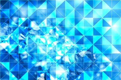 Blue turquoise abstract polygonal background of isosceles triangles. Stock Illustration