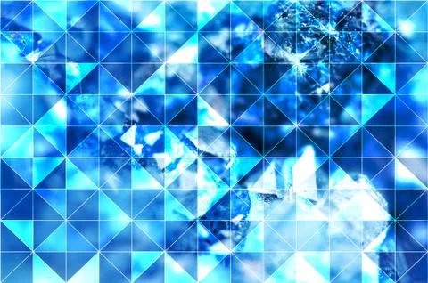 Blue turquoise abstract polygonal background of isosceles triangles. Illustrazione stock