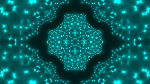 Blue Turquoise Folding Space Ideas of Mirror Kaleidescope Stock Footage 143912835