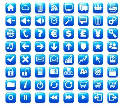 Blue Turquoise New Web and Media Internet button Icon Stock Illustration