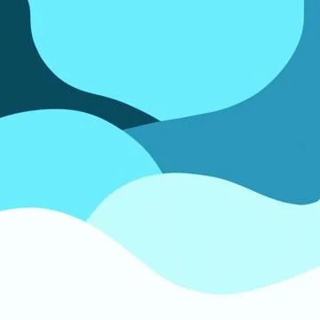Blue Turquoise Rounded Wave Abstract Background Stock Illustration