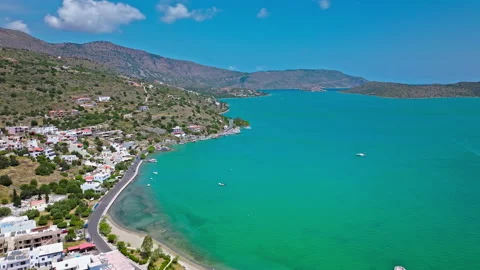 Blue turquoise transparent crystal clear Mediterranean water on Crete Island. Stock Footage 260176224