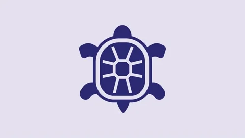 Blue Turtle icon isolated on purple background. 4K Video motion graphic Stock Footage 232839761