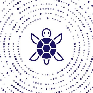 Blue Turtle icon isolated on white background. Abstract circle random dots Stock Illustration
