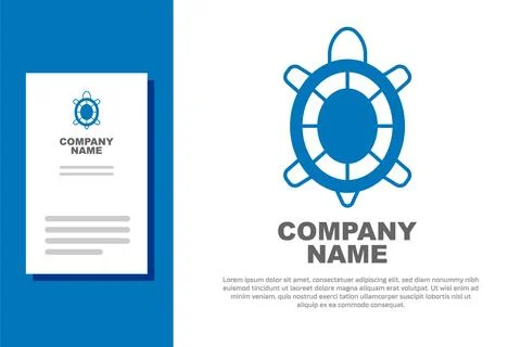 Blue Turtle icon isolated on white background. Logo design template element.. Stock Illustration