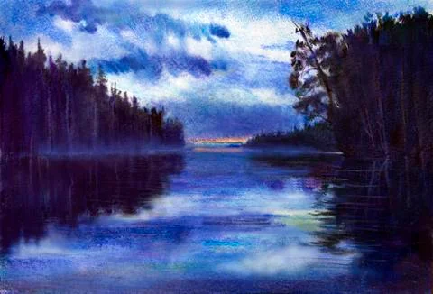 Blue twilight Stock Illustration