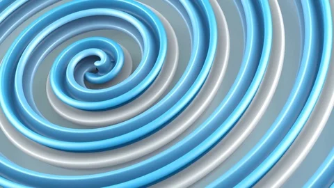 Blue twisted 3D shape spinning seamless loop animation 4k UHD (3840x2160) Stock Footage 75634615