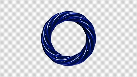 Blue twisted cylinder loop animation Stock Footage 314940412