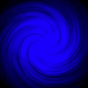 A blue twisted galaxy on a black background. Blue abstraction.  Stock Illustration
