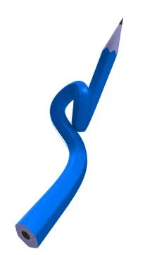 Blue twisted pencil Stock Illustration