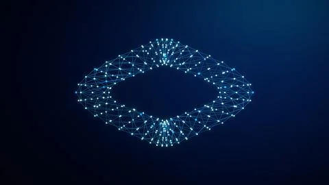 Blue Twisted Toroidal Lattice Technology Background Stock-Illustration