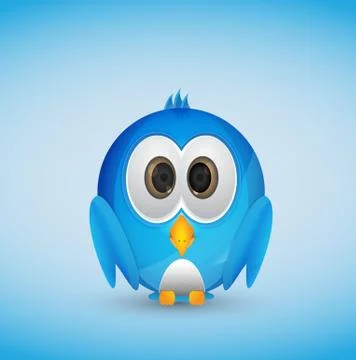 Blue twitter bird Stock Illustration