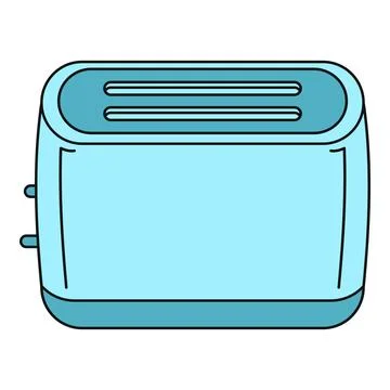Blue two slice toaster everyday kitchen appliance illustration Illustrazione stock