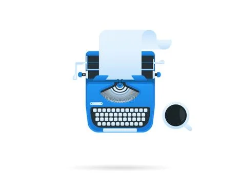 Blue typewriter Stock Illustration