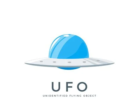 The Blue UFO illustration. Isolated Vector Illustration Stock Illustration