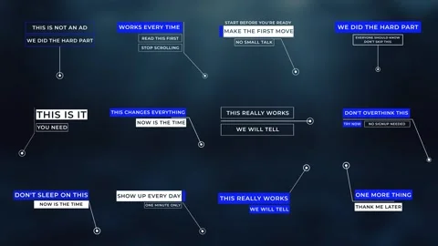Blue UI Callouts and Promotional Text Overlays. Stock After Effects