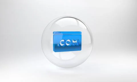 Blue UI or UX design icon isolated on grey background. Glass circle button. 3 Stock Illustration